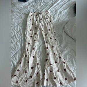 Star Patterned Flare Pants